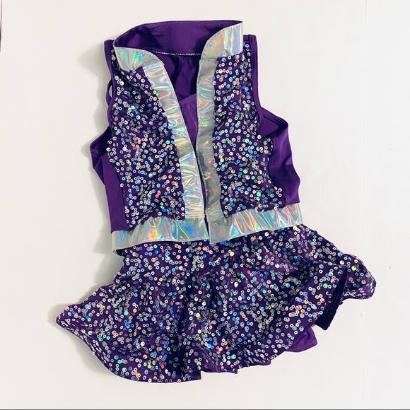 Weissmans Jazz Tap Purple Sparkly Dance Costume